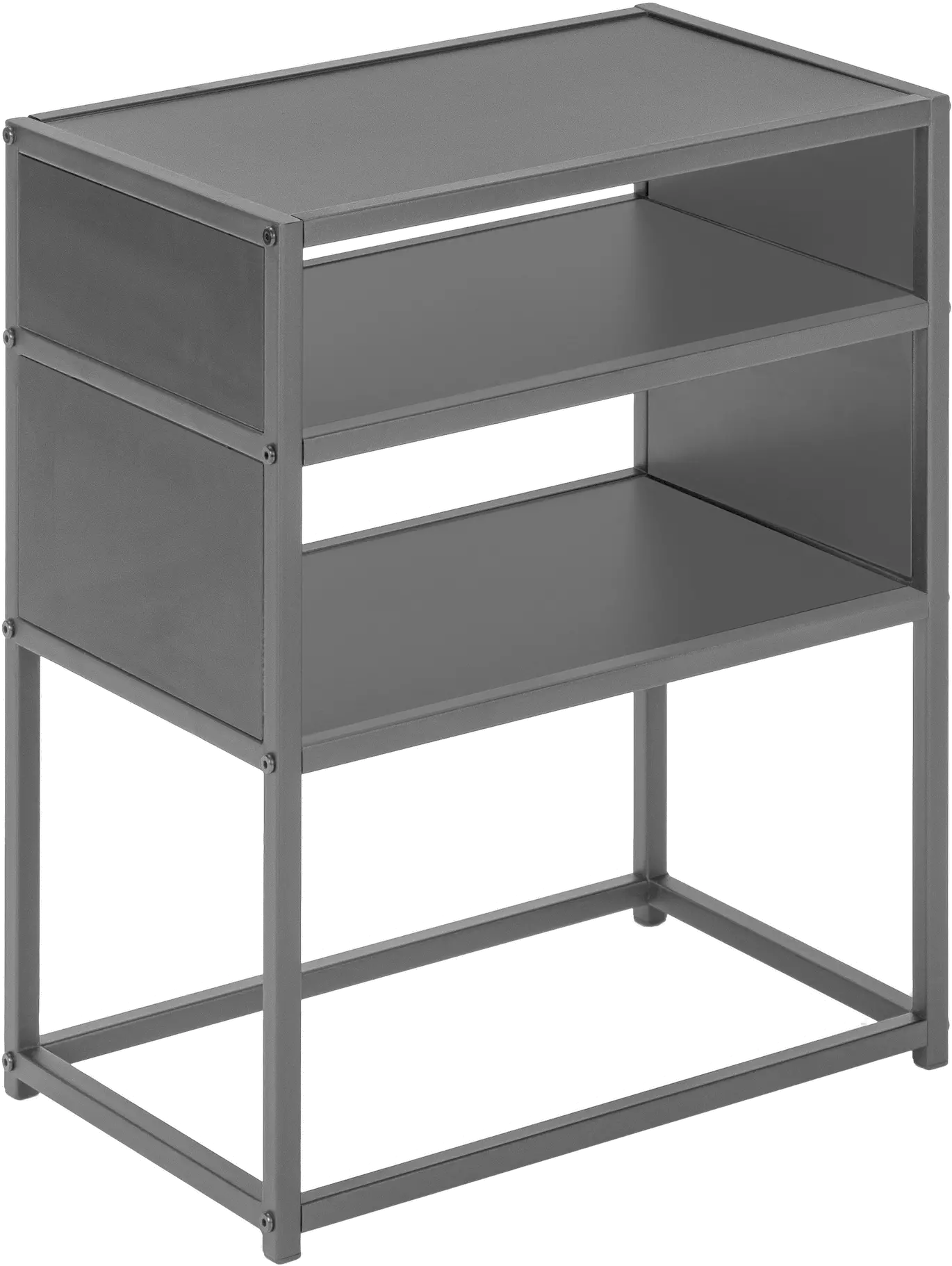 Industrial Black Two Shelf Accent Table-3