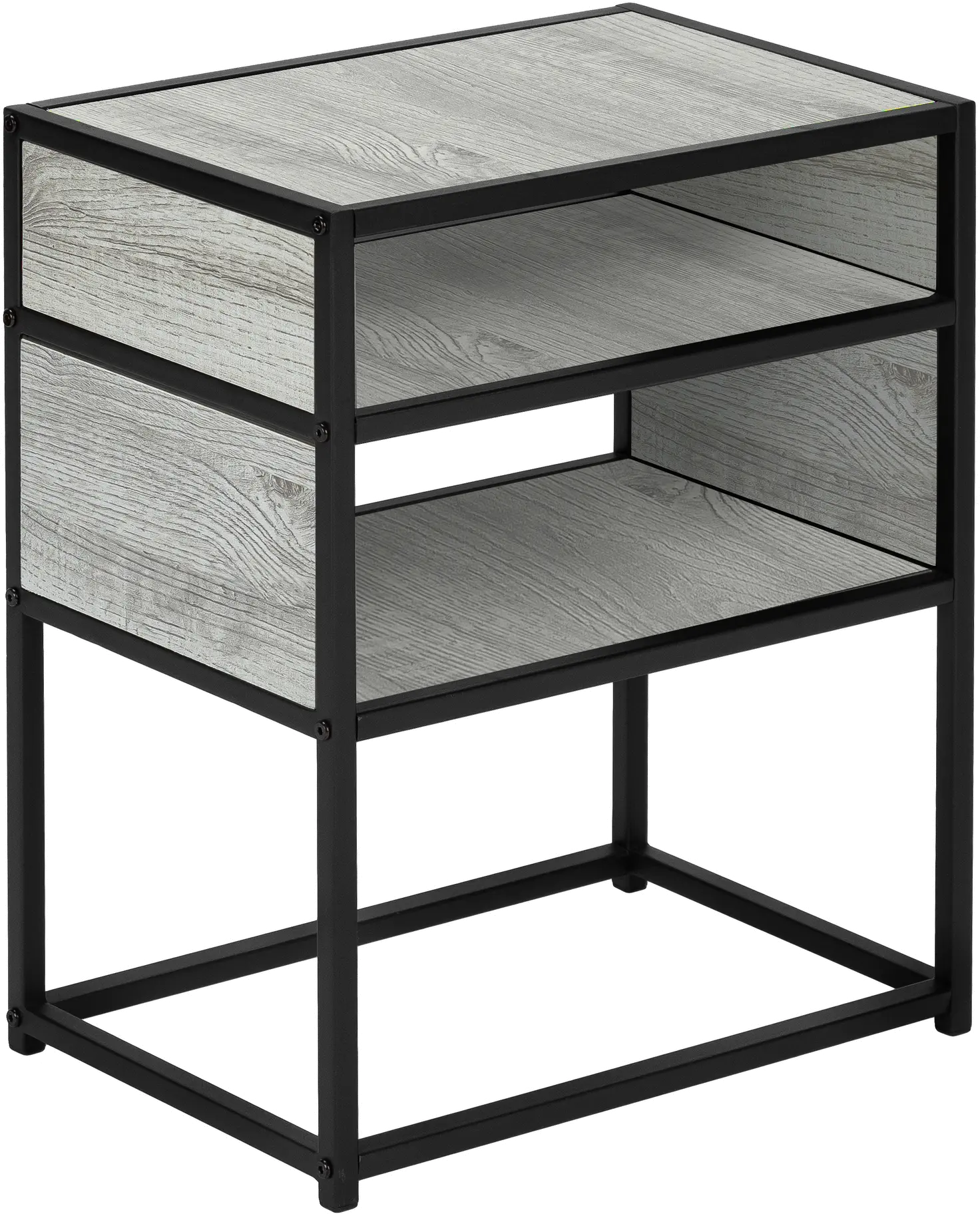 Industrial Grey Two Shelf Accent Table-3