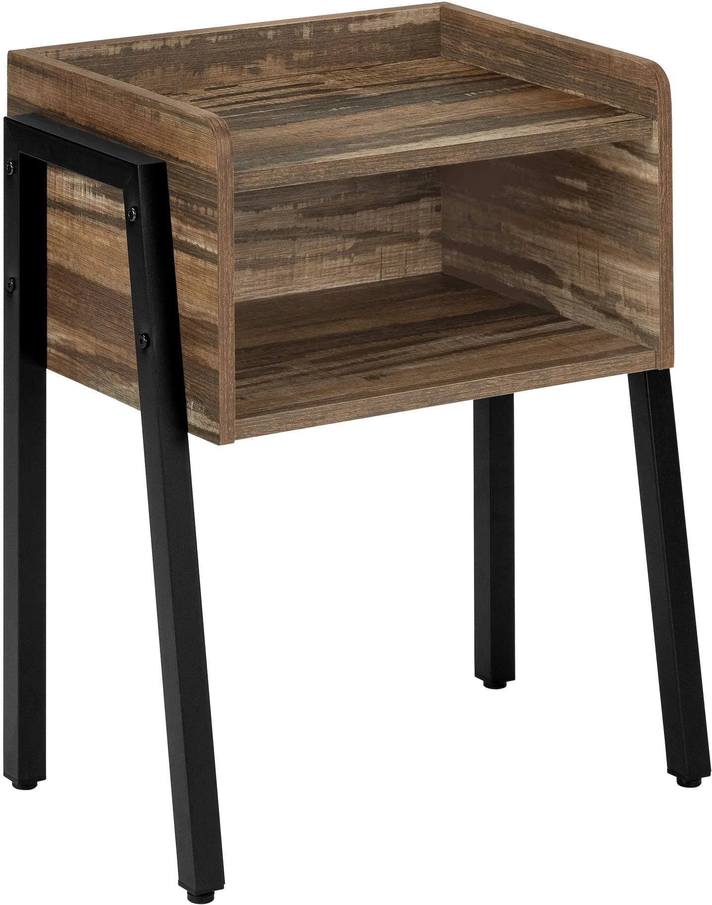 Industrial Brown Reclaimed Wood Storage Cubby Accent Table-3