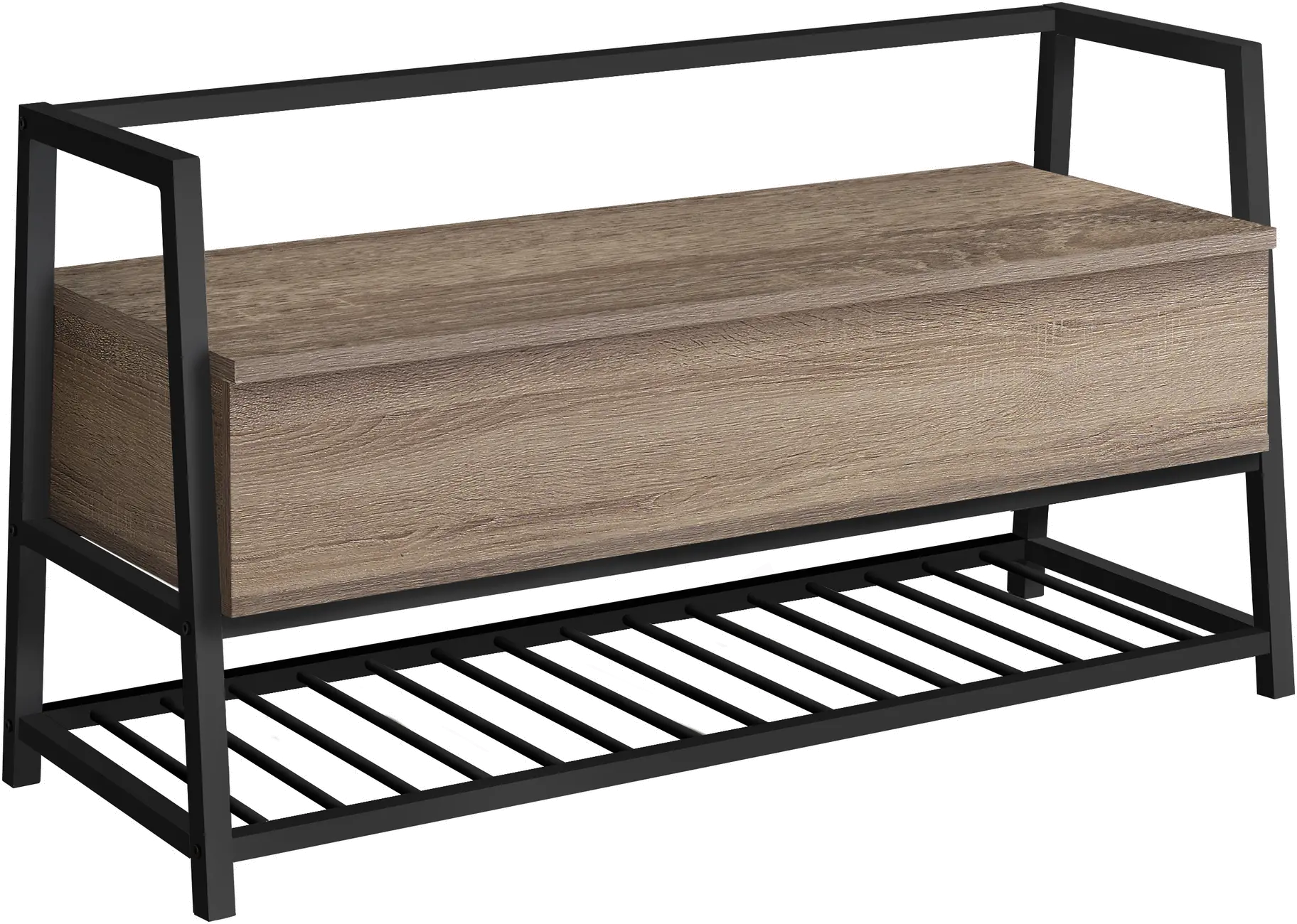 Industrial Taupe Storage Bench-2
