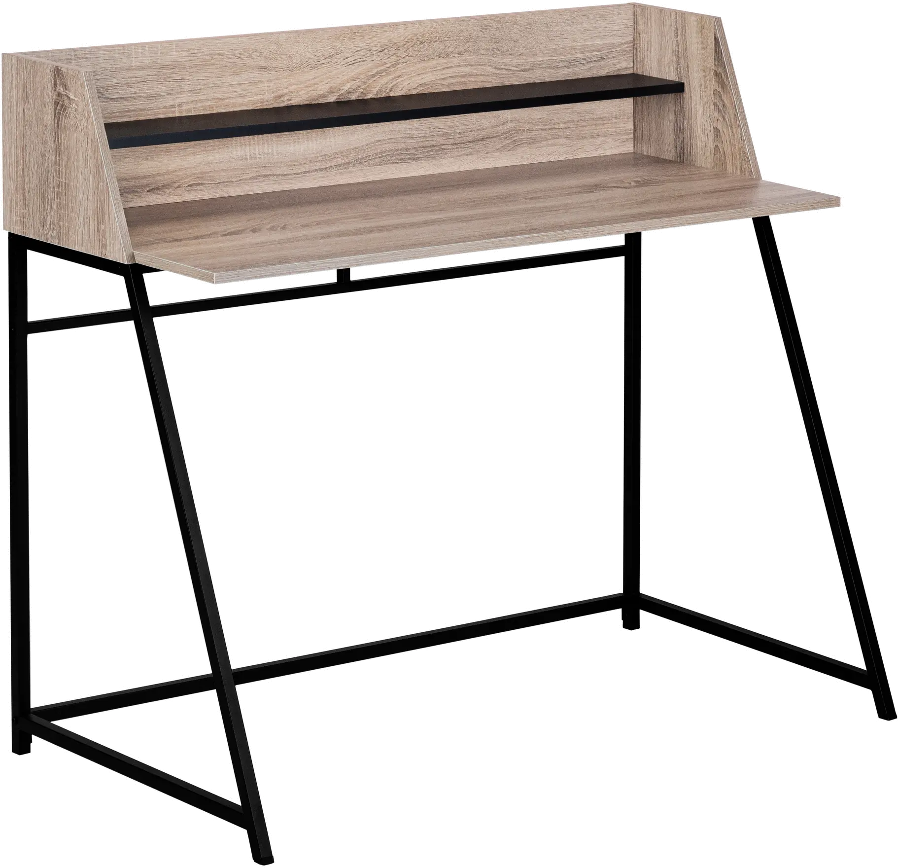 Mid-Century Modern 48 Taupe Computer Desk-2