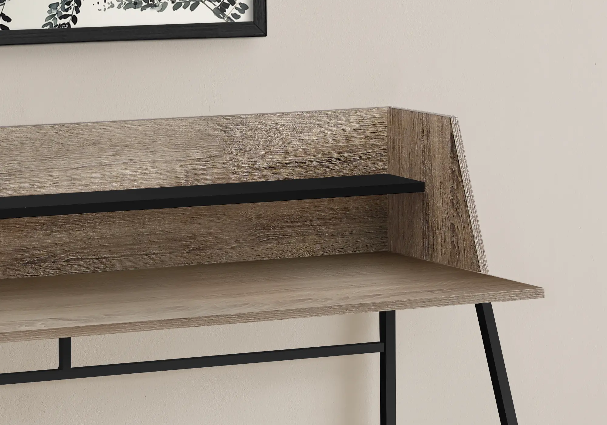 Mid-Century Modern 48 Taupe Computer Desk-3