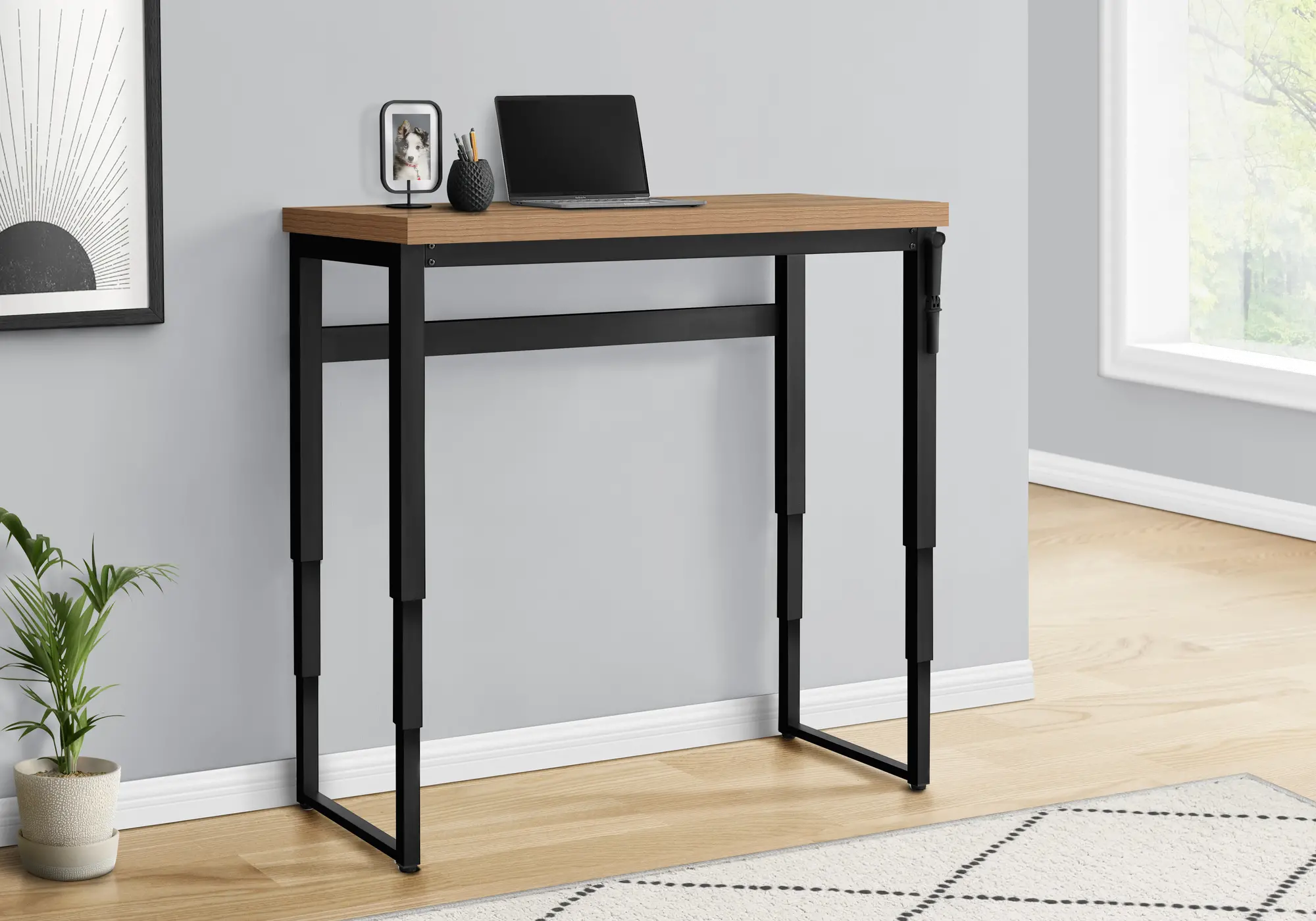 Contemporary 48 Inch Reclaimed Wood Adjustable Height Computer Desk-2