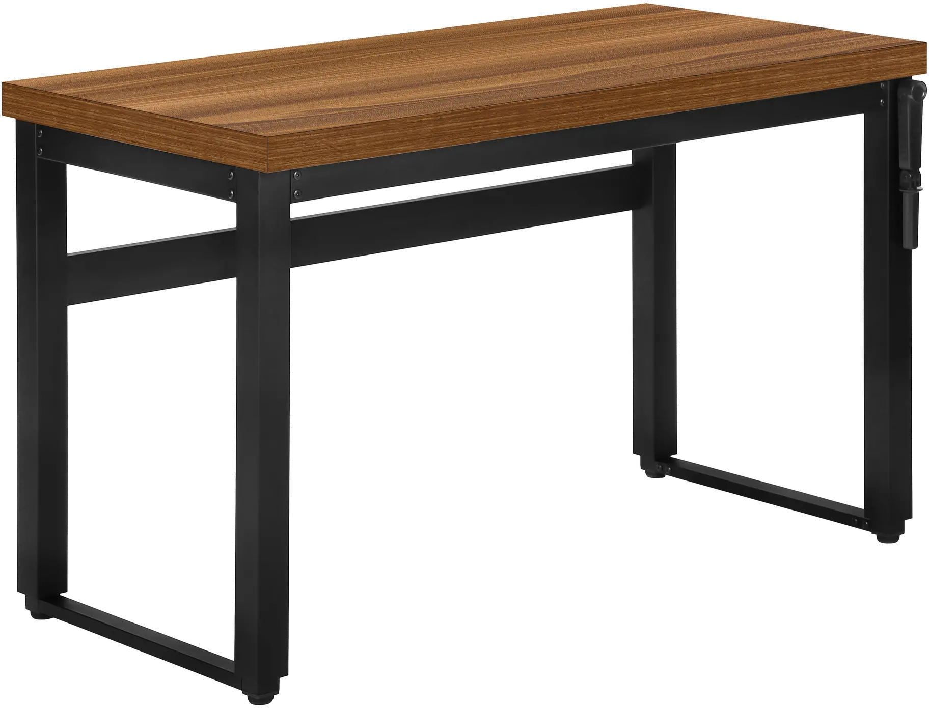 Contemporary 48 Inch Walnut Adjustable Height Computer Desk-4
