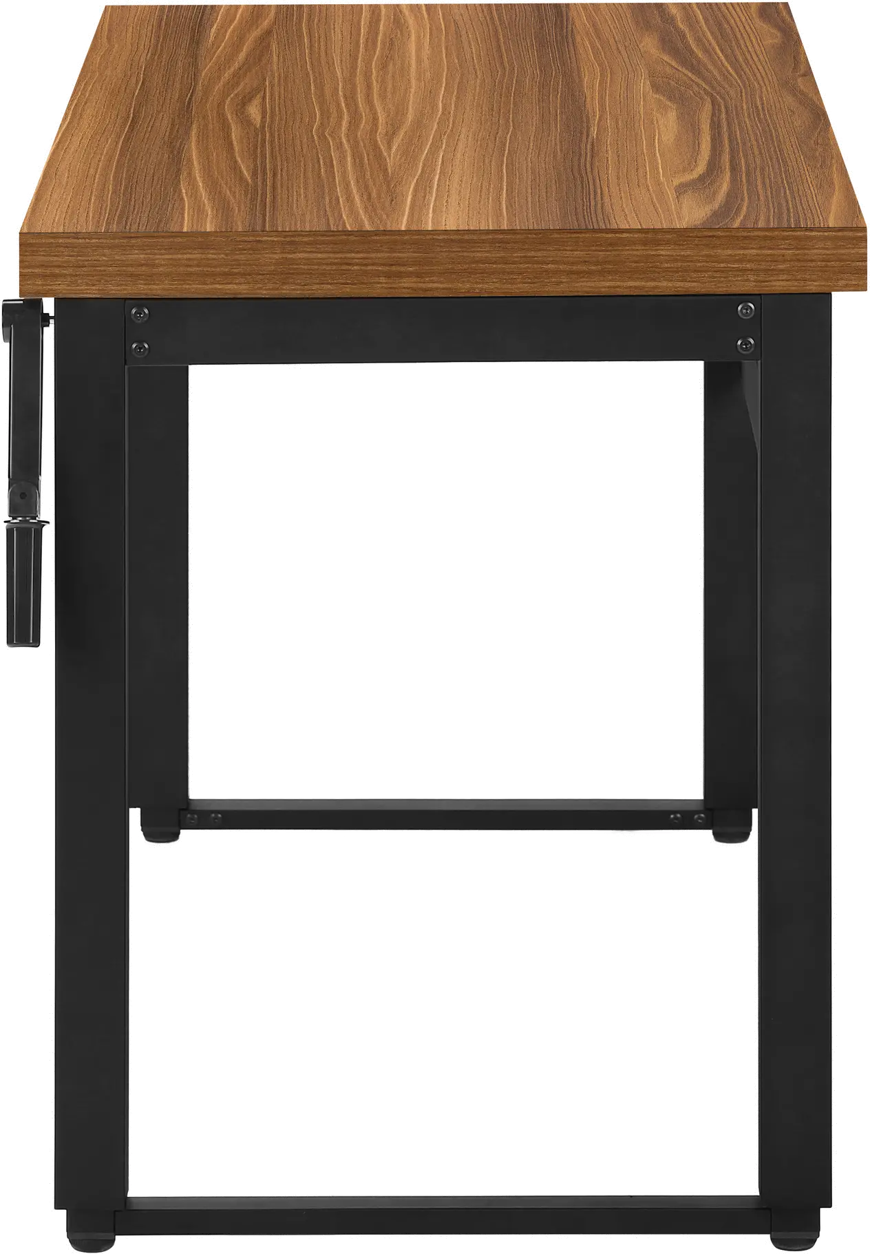 Contemporary 48 Inch Walnut Adjustable Height Computer Desk-6