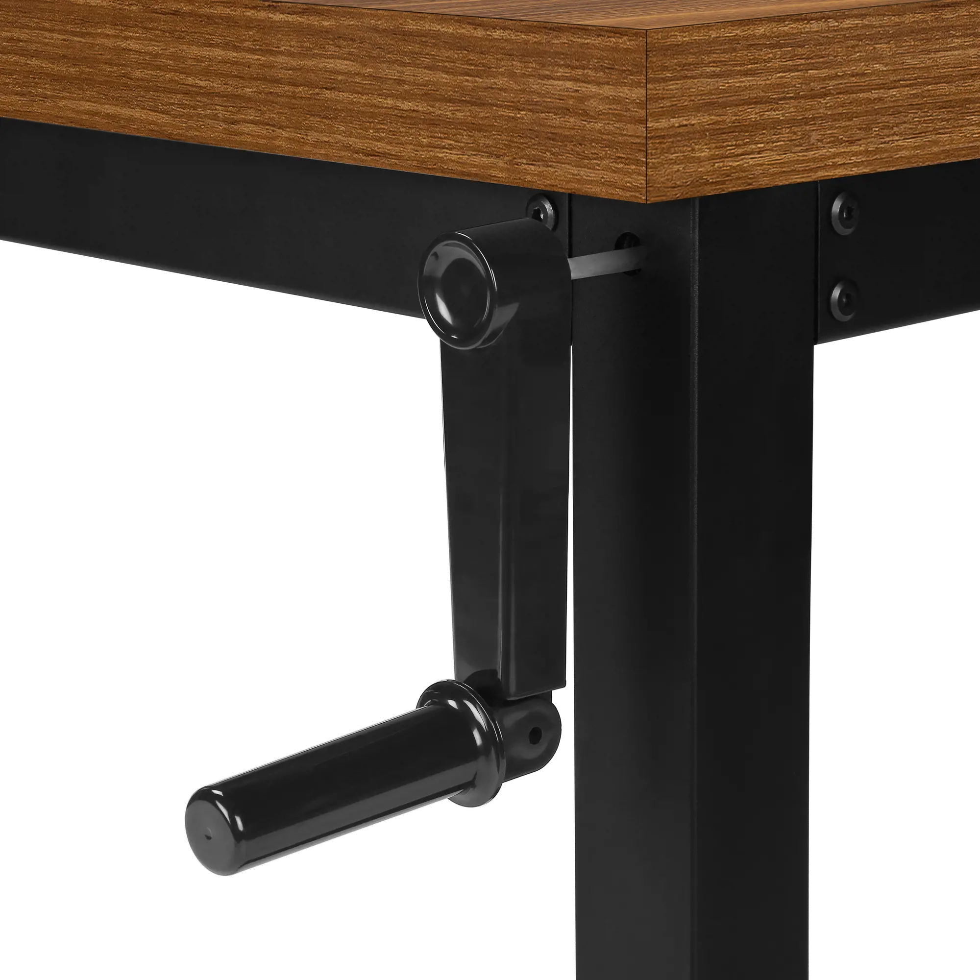 Contemporary 48 Inch Walnut Adjustable Height Computer Desk-7