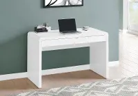 Modern 48 Inch Glossy White Computer Desk