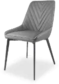 Lucia Gray and Black Upholstered Dining Chair
