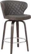LCMTBAWABR26 Mynette Brown Faux Leather Swivel Counter Height Bar Stool