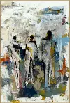 Framed Three Figure Modern Art