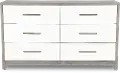 499-BR31 Palmetto Heights White and Gray Dresser