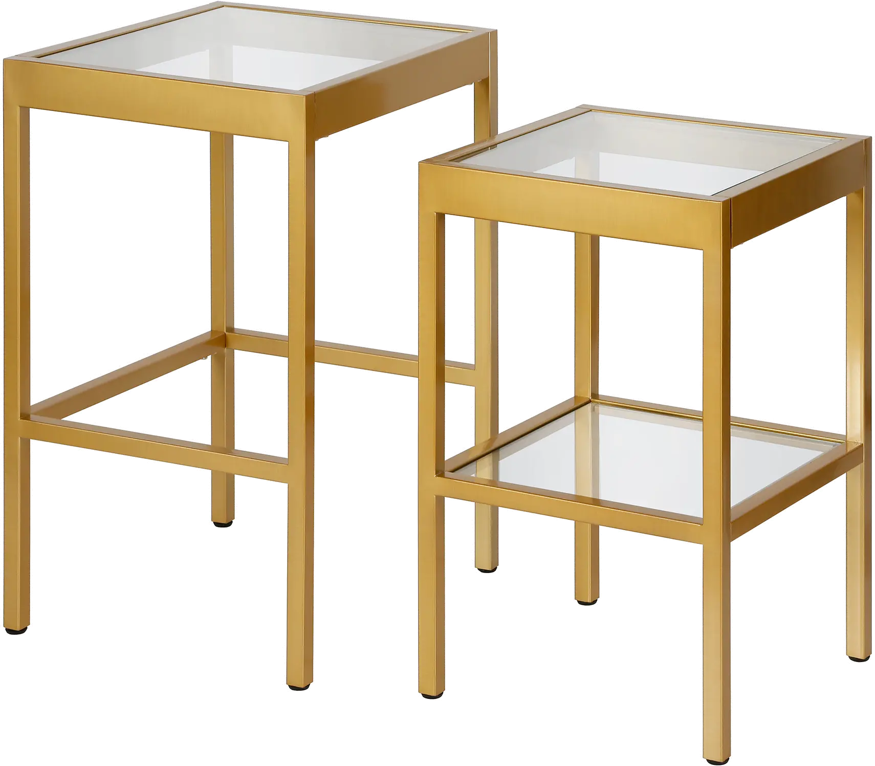 Alexis Modern Brass Nested Side Table Set-5