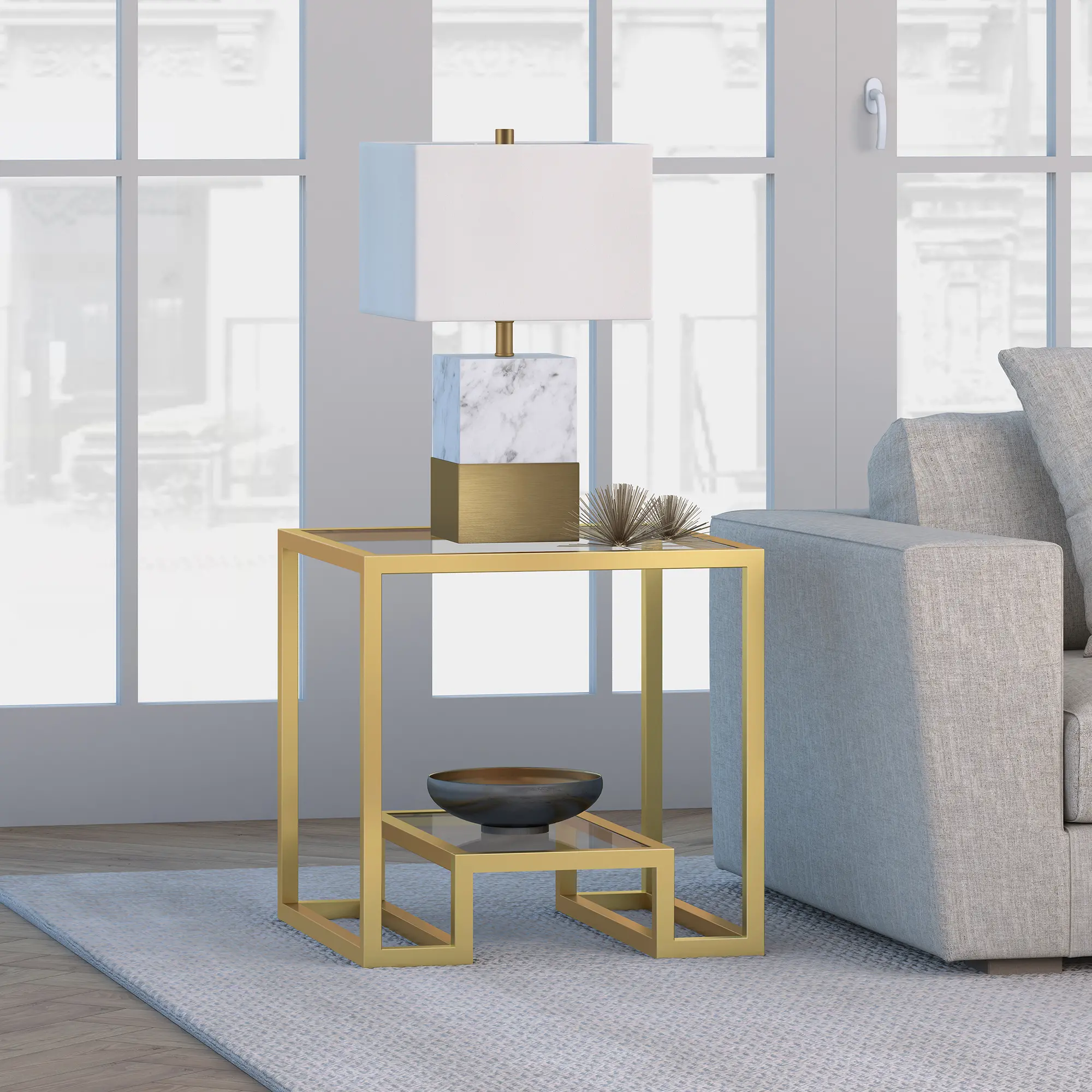 Athena Glam Brass Finish Side Table-2