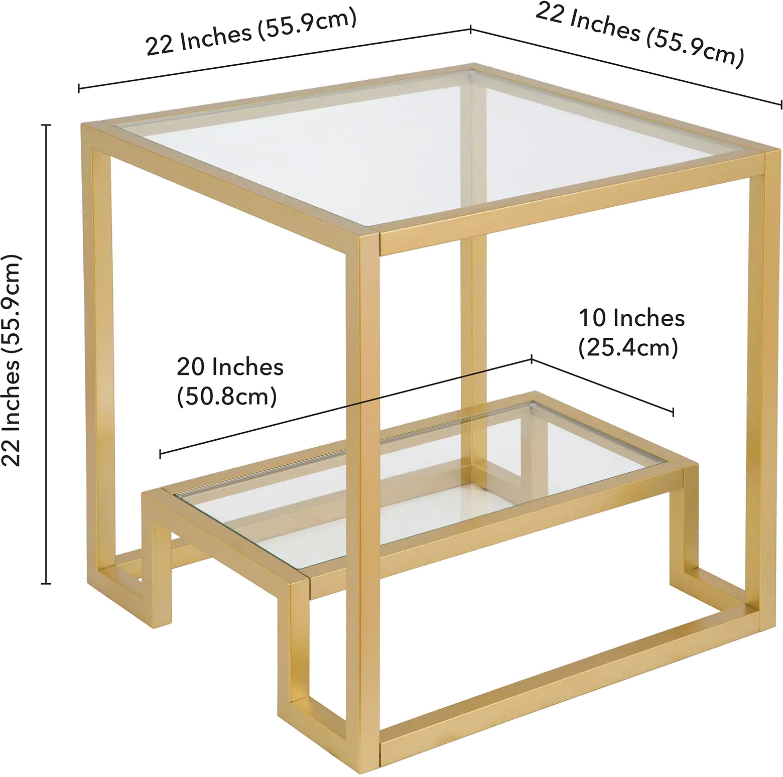 Athena Glam Brass Finish Side Table-8