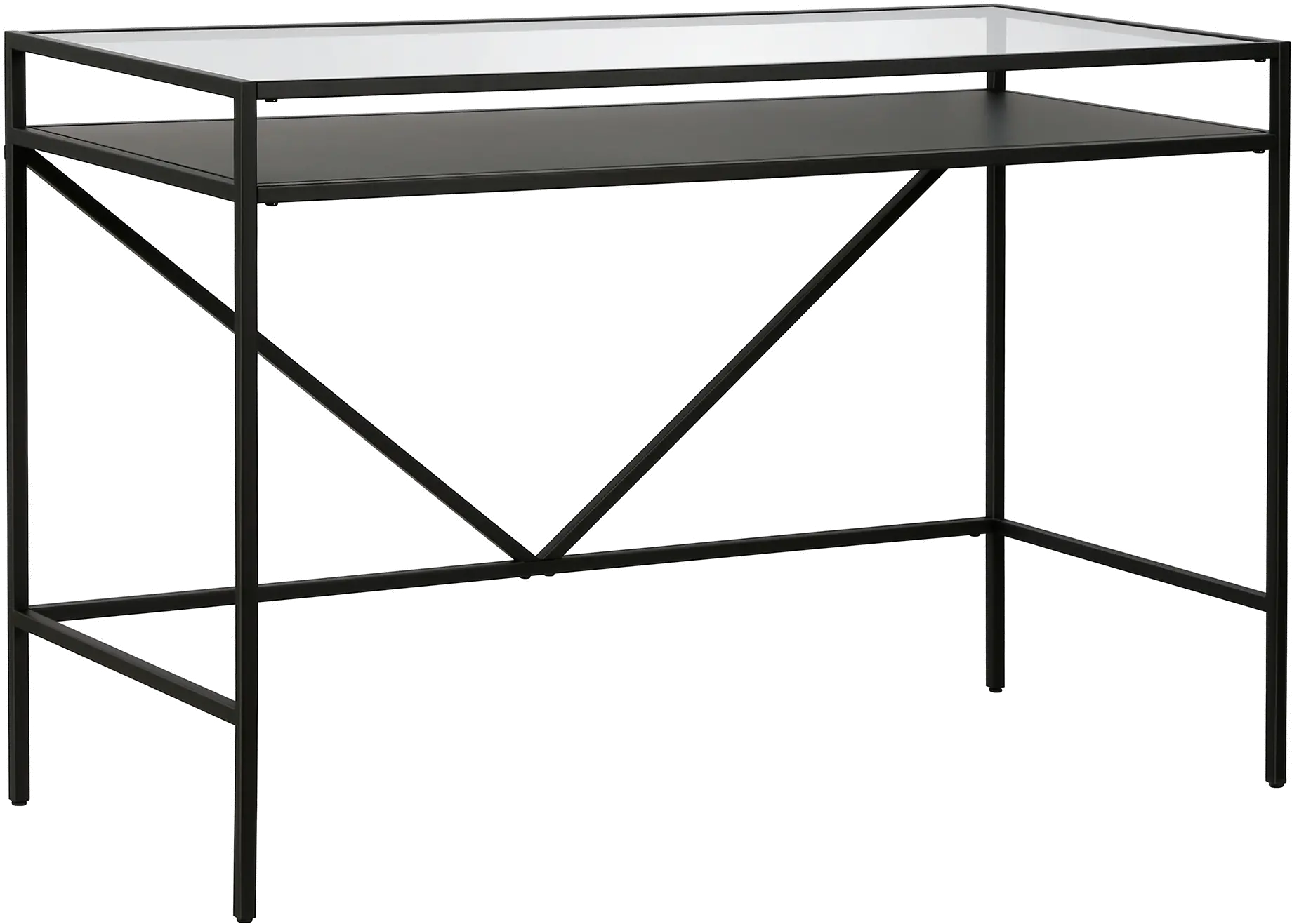 Baird Contemporary 46 Inch Blackened Bronze Desk with Metal Shelf-5