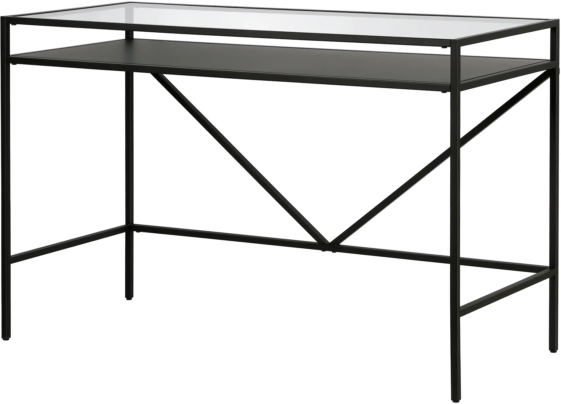 Baird Contemporary 46 Inch Blackened Bronze Desk with Metal Shelf-6