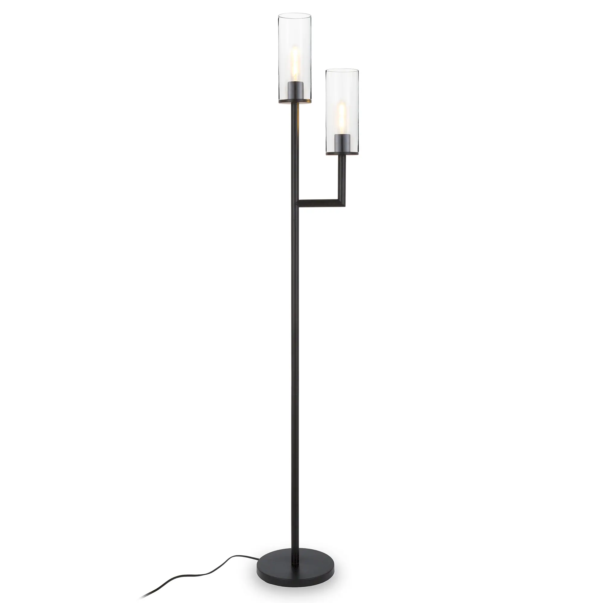 Basso Modern Blackened Bronze 2-Light Torchiere Floor Lamp-2