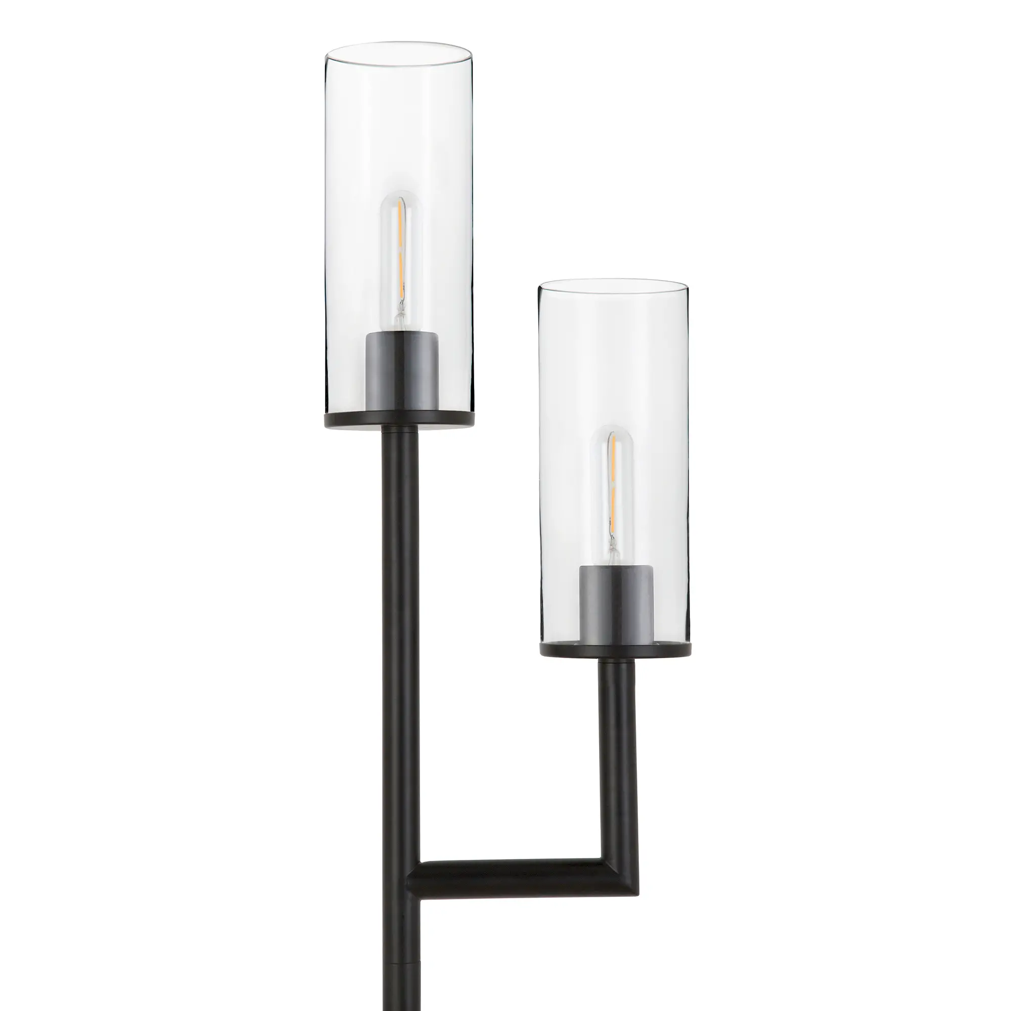 Basso Modern Blackened Bronze 2-Light Torchiere Floor Lamp-5