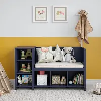 Tyler Kids Navy Storage Bench and Coat Rack