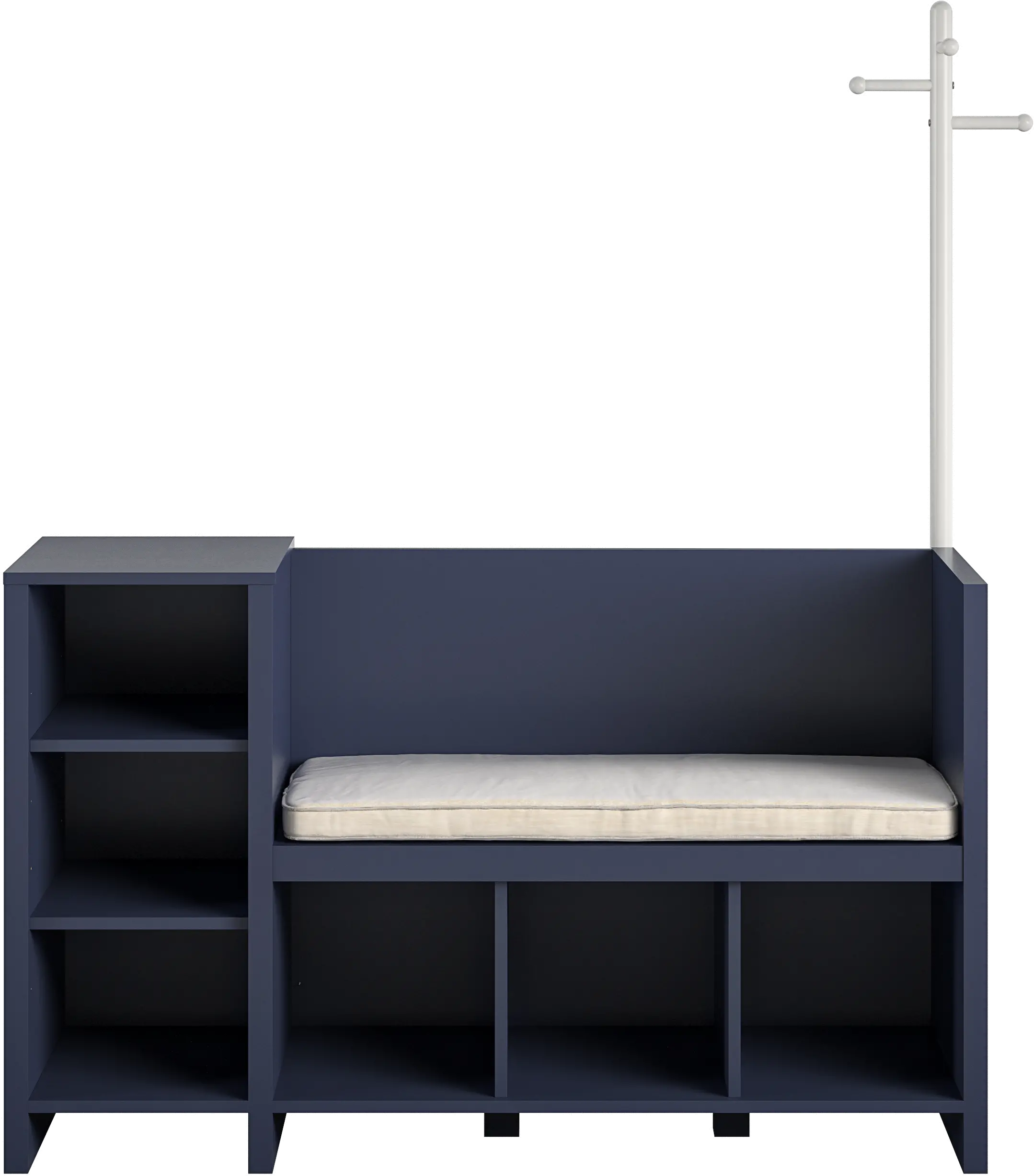 Tyler Kids Navy Storage Bench and Coat Rack-3