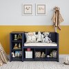 Tyler Transitional Navy Storage Bench and Coat Rack