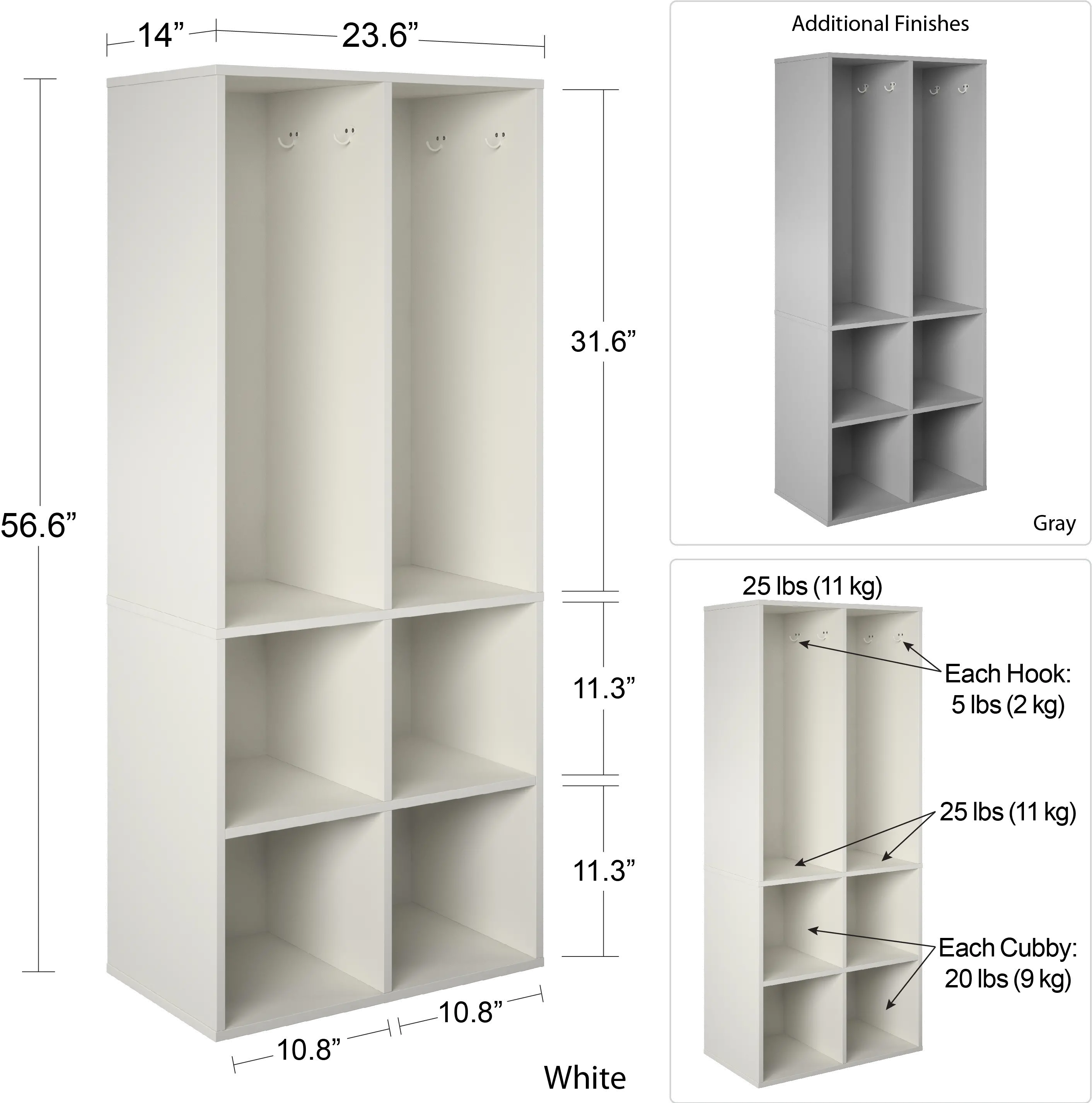 Tyler Transitional White Kid's 4-Cube Storage-8
