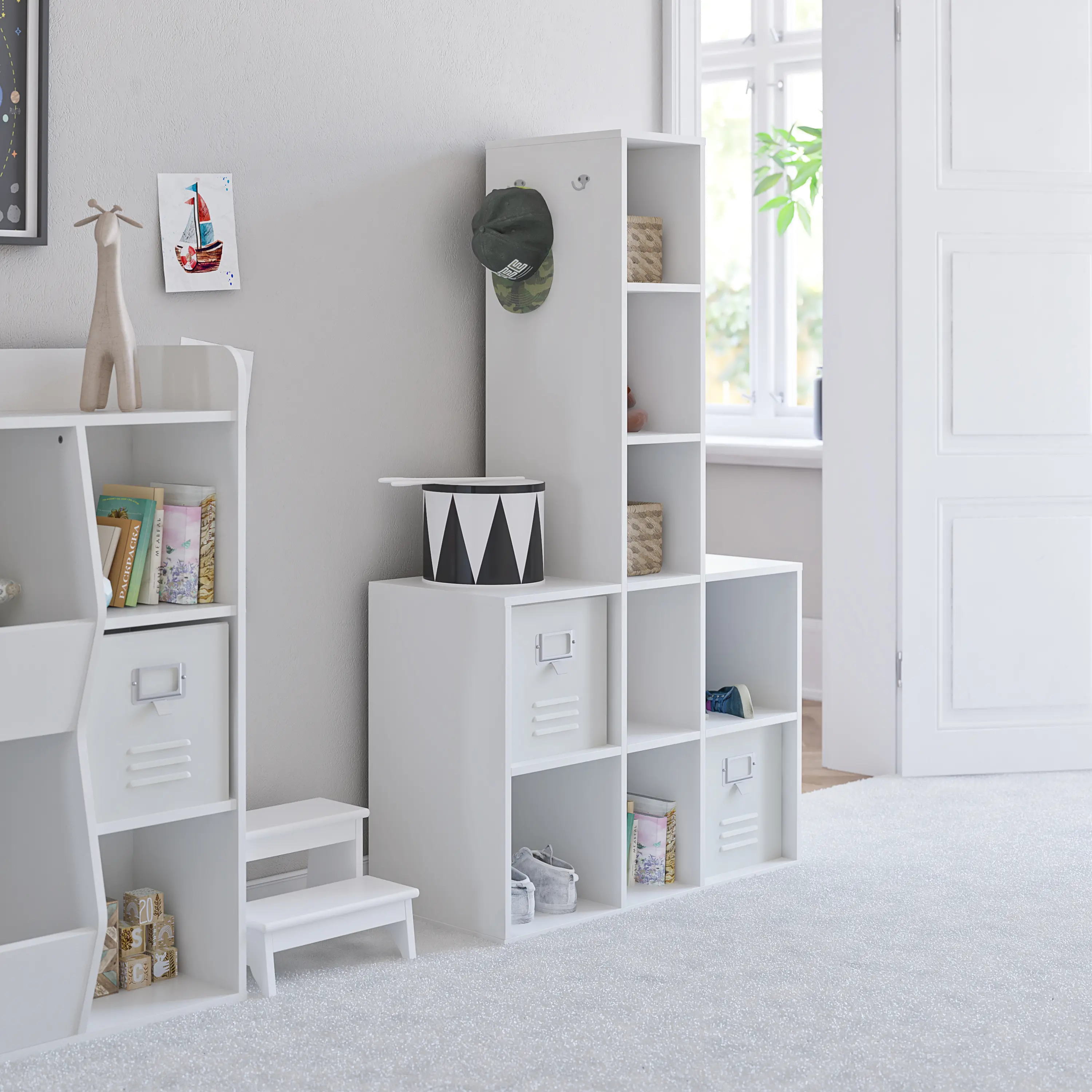 Tyler Transitional White Kid's 9 Cube Storage-2
