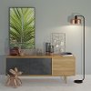 Cadmus Mid-Century Modern Blackened Bronze Floor Lamp with Copper Shade