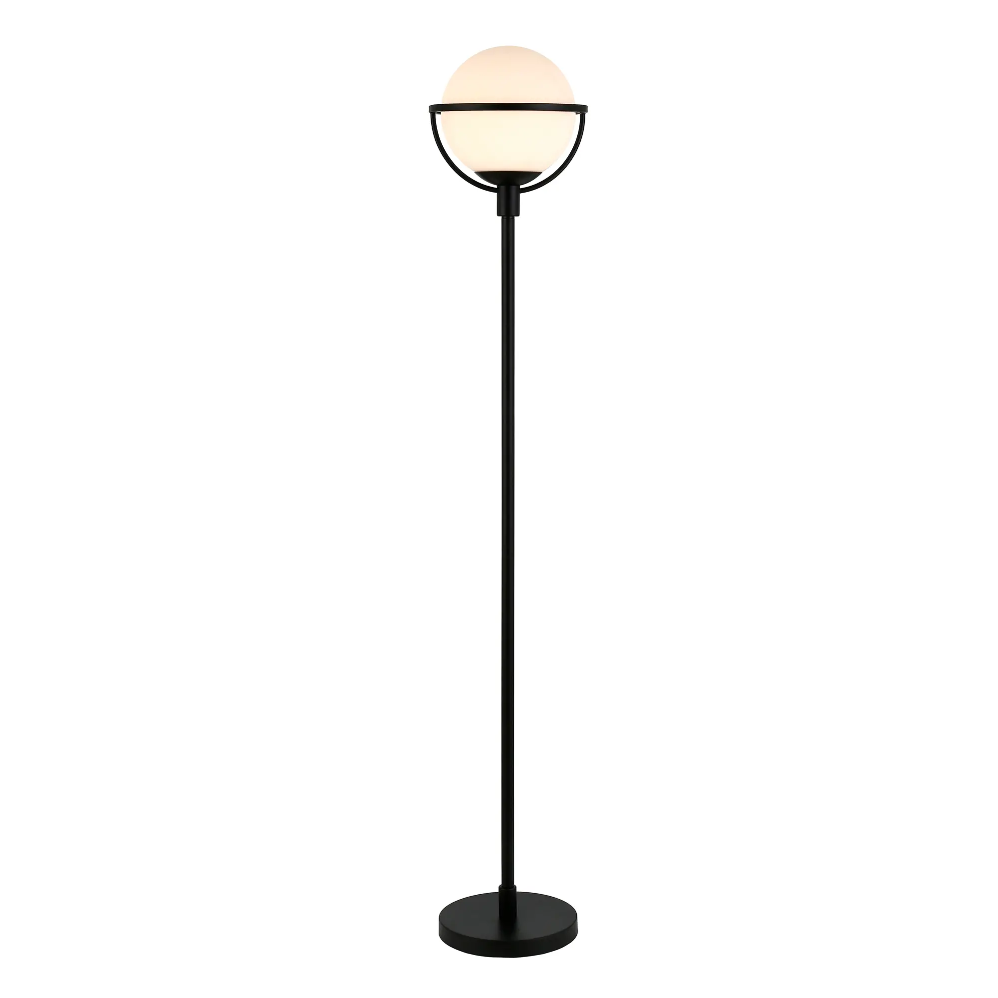 Cieonna Modern Blackened Bronze Globe & Stem Floor Lamp-3