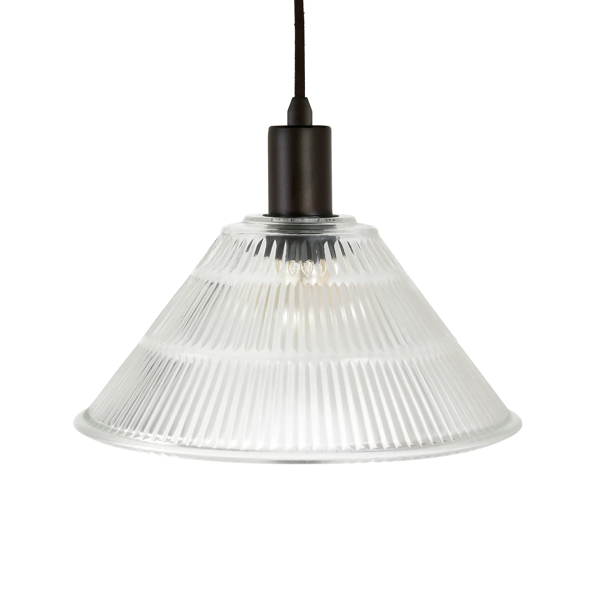 Descartes Industrial Blackened Bronze Floor Lamp with Ribbed Glass Shade-5