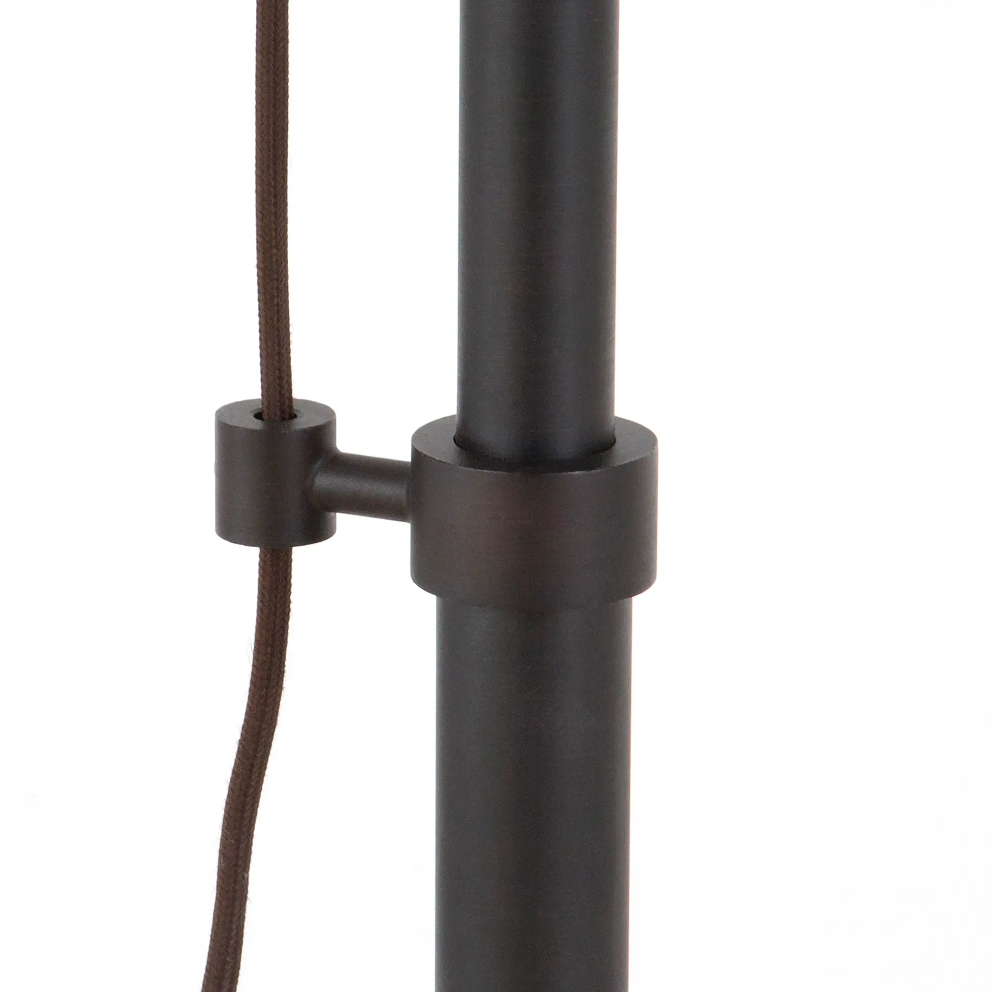 Descartes Industrial Blackened Bronze Floor Lamp with Ribbed Glass Shade-7