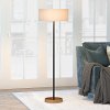 Estella Mid-Century Modern Two-Tone Matte Black and Brass Floor Lamp