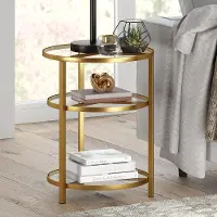 Helena Modern Brass Finish Side Table