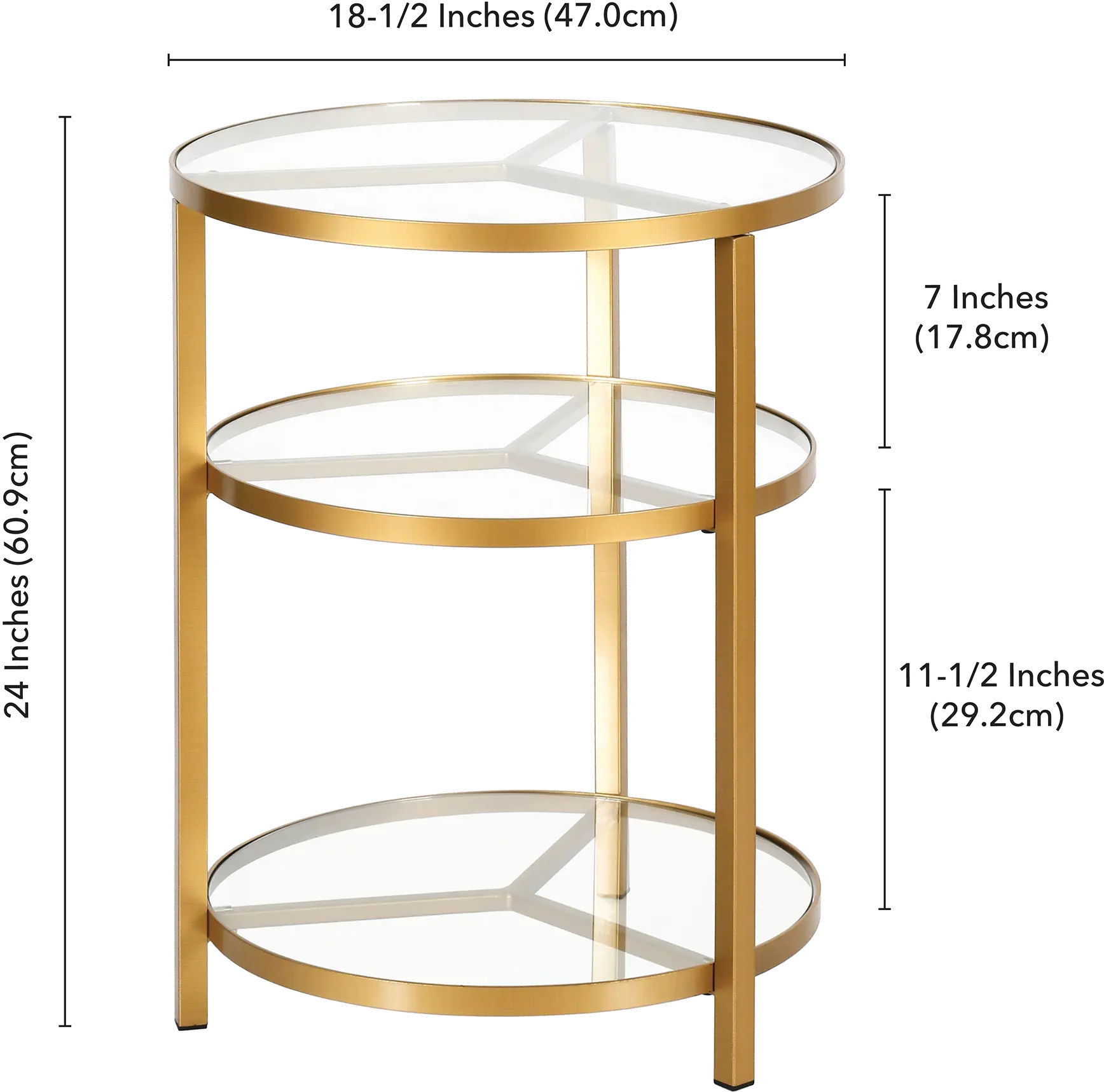 Helena Modern Brass Finish Side Table-8