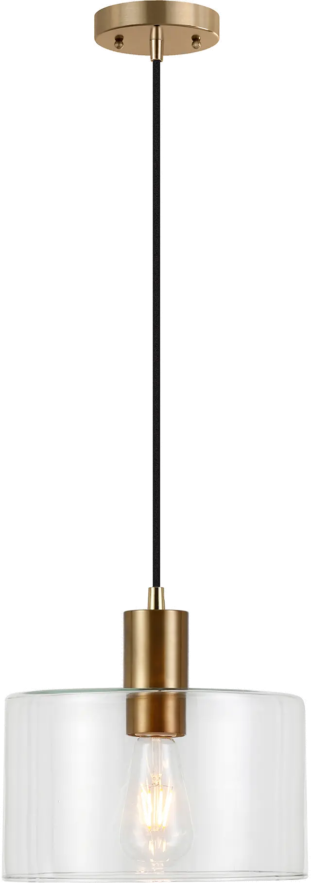 Henri Modern Brass Finish and Clear Glass Pendant-3
