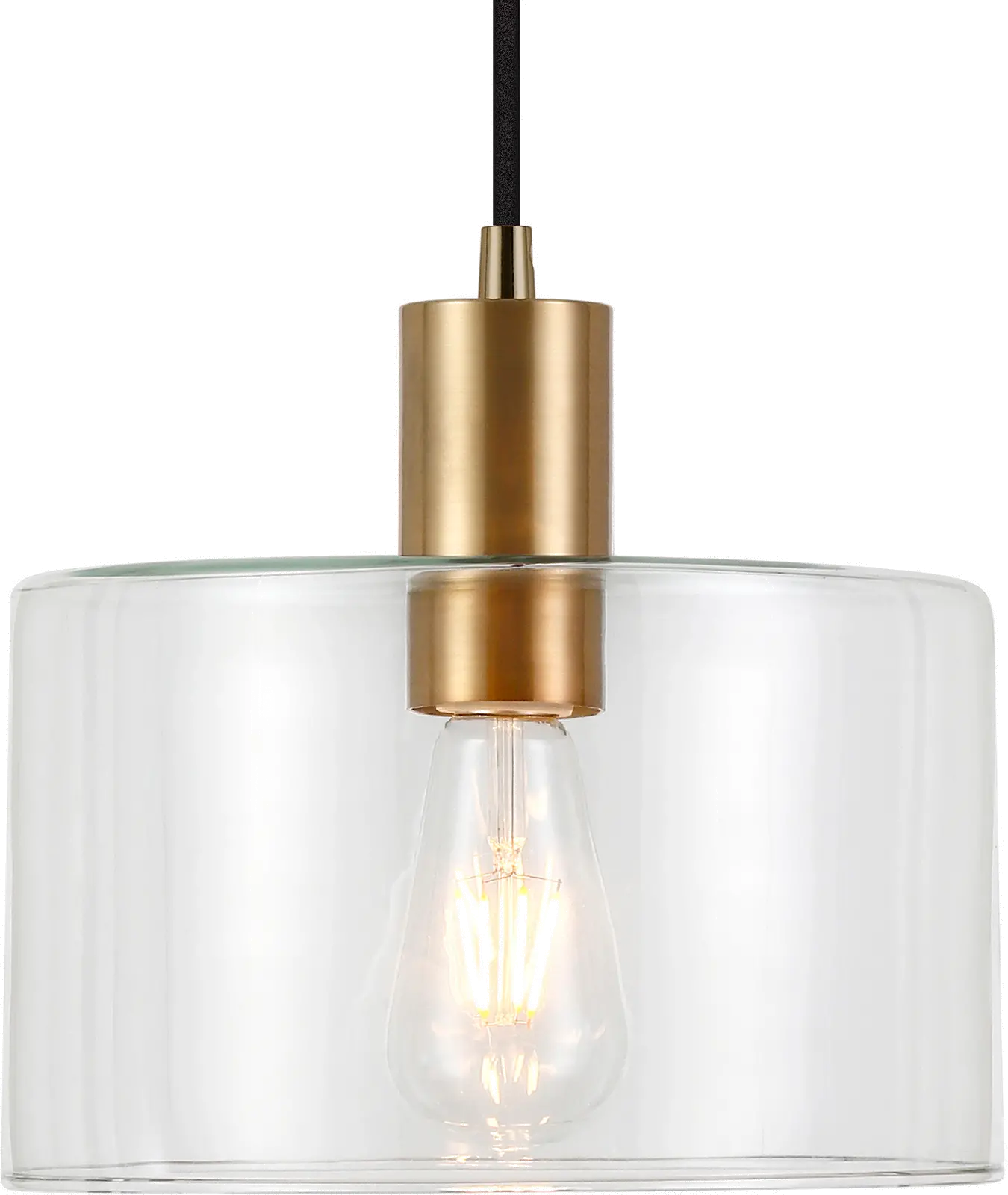 Henri Modern Brass Finish and Clear Glass Pendant-4