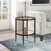 Hera Modern Blackened Bronze Round Side Table