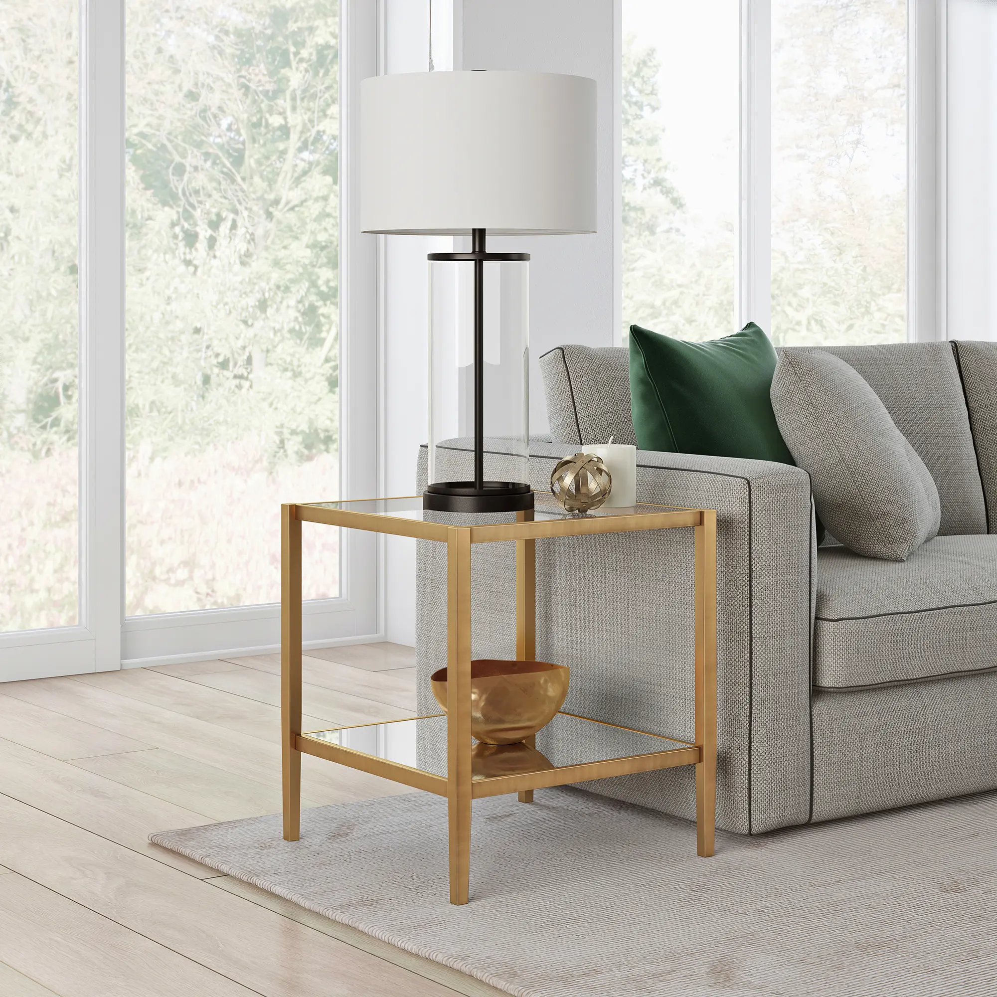 Hera Modern Brass Finish Side Table-1