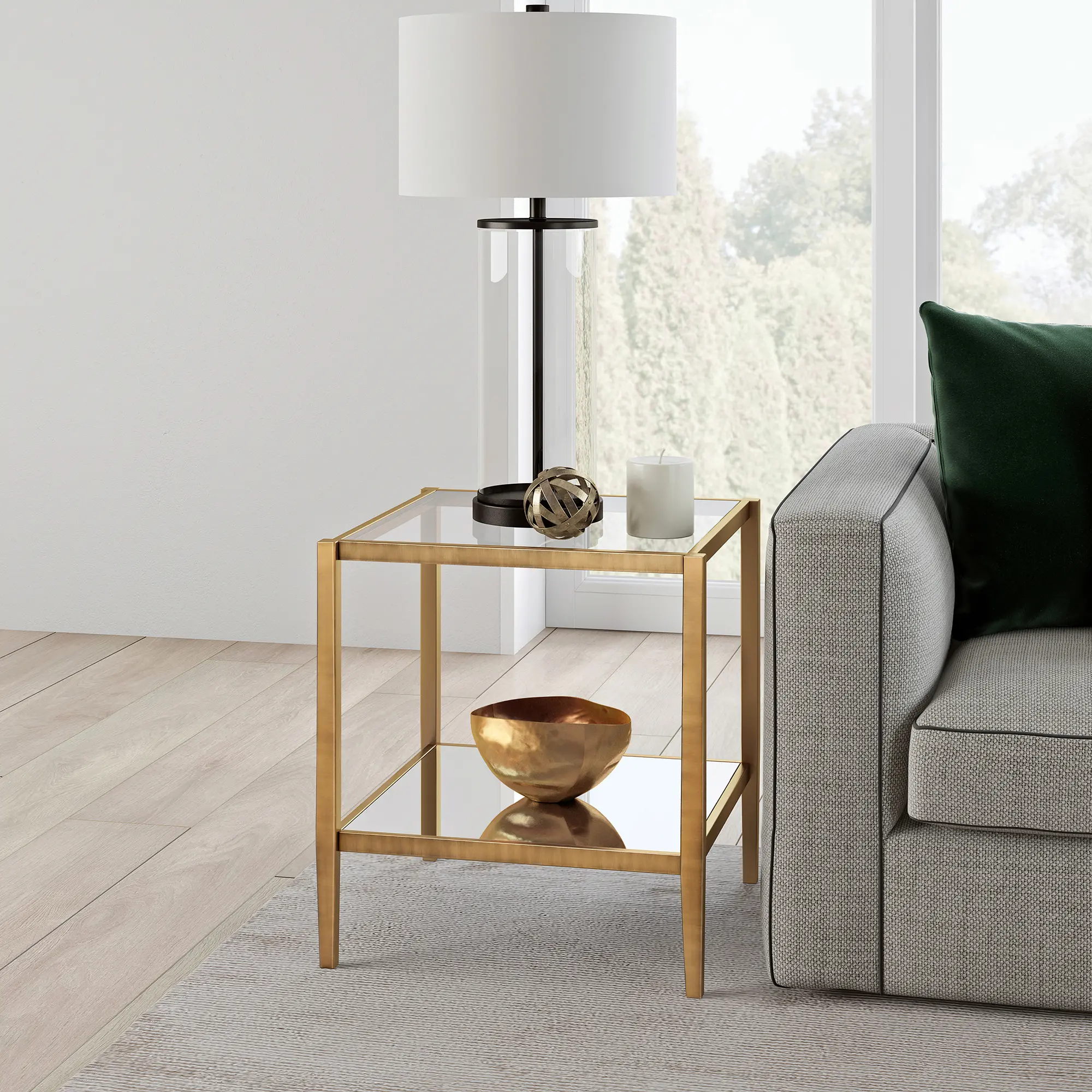 Hera Modern Brass Finish Side Table-2