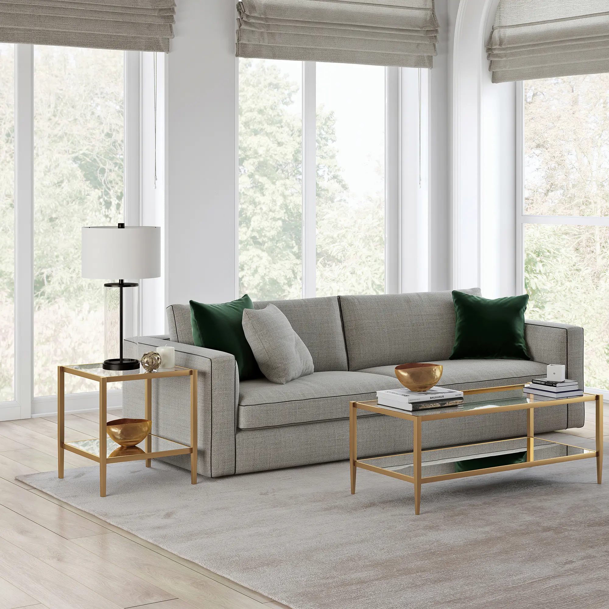 Hera Modern Brass Finish Side Table-3
