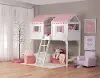 Clearance Doll House White and Pink Twin Loft Bed