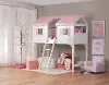 Clearance Doll House White and Pink Twin Loft Bed