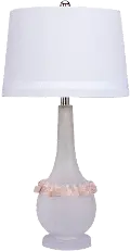 Glass and Pink Stone 3-Way Lamp
