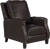 Clarkson Dark Brown Leather Pushback Recliner