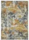 Malibu 2 x 3 Blue and Gold Washable Area Rug