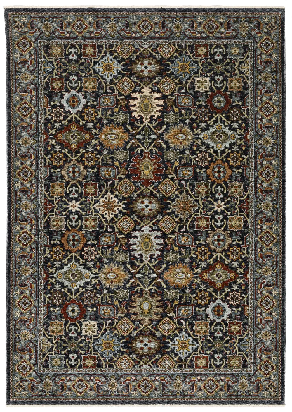 Aberdeen 8 x 11 Traditional Blue Area Rug-1
