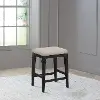 Arabella Contemporary Wire Brush Black Wood Backless Counter Height Stool with Tapered Legs
