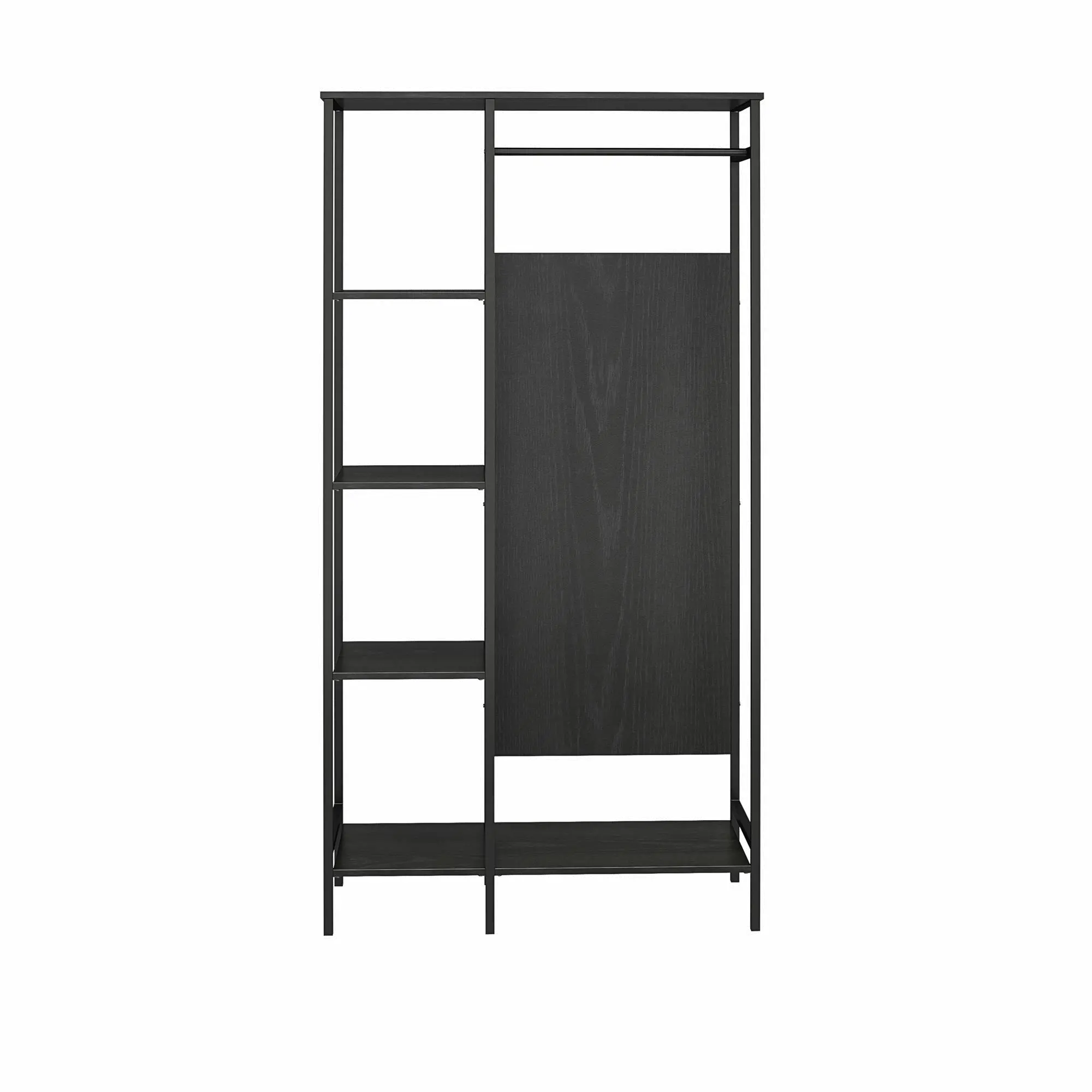 Modine Transitional Black Oak Open Wardrobe-5