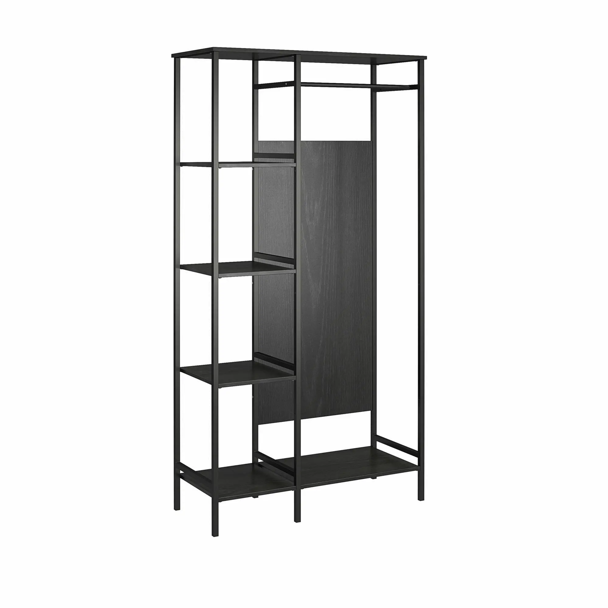 Modine Transitional Black Oak Open Wardrobe-6