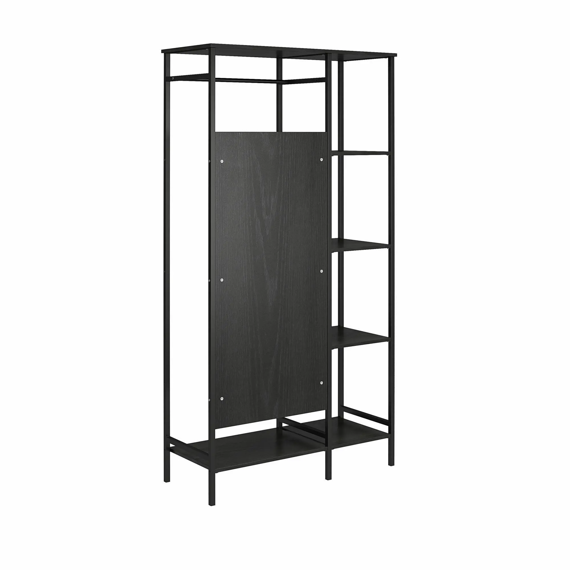 Modine Transitional Black Oak Open Wardrobe-7